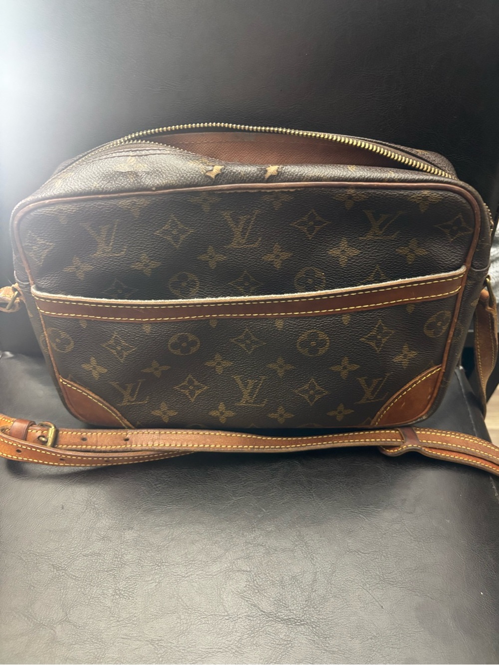 Louis Vuitton Monogram Canvas Messenger Bag in Brown and Tan
